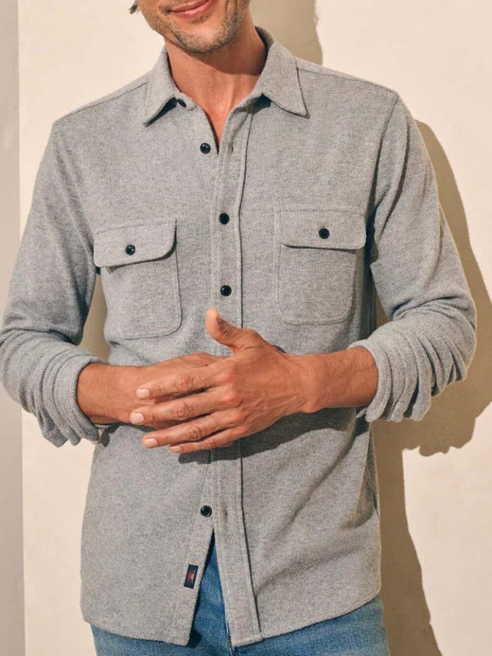 Faharty Men's Legend Sweater Shirt Fossil Gray Size XXL NWT